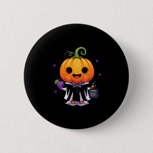 Macaron Rond 5 Cm Citrouille mignonne sorcière halloween friandise o