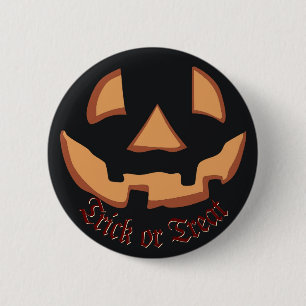 Macaron Rond 5 Cm Citrouille pour Halloween à Black Button