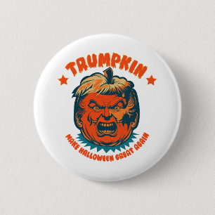 Macaron Rond 5 Cm citrouille trump rend halloween grand encore drôle