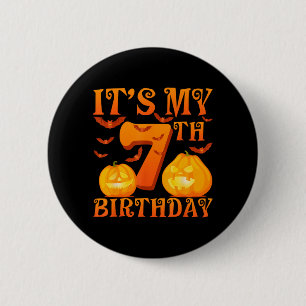 Macaron Rond 5 Cm Citrouilles pour les 7 ans d'anniversaire Jour d'H