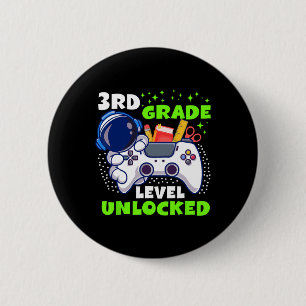 Macaron Rond 5 Cm Ck À l'école Niveau 3e année Débloqué Gamer Garçon