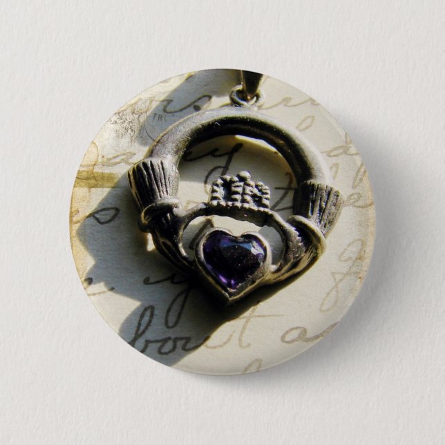 Macaron Rond 5 Cm Claddagh (Devant)