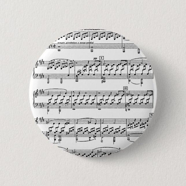 Macaron Rond 5 Cm Clair de Lune-Sonate-Ludwig-Beethoven (Devant)