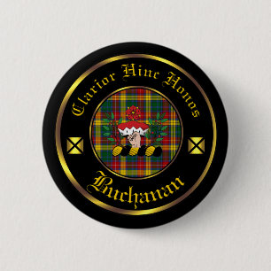 Macaron Rond 5 Cm Clan Buchanan & Bouton Tartan