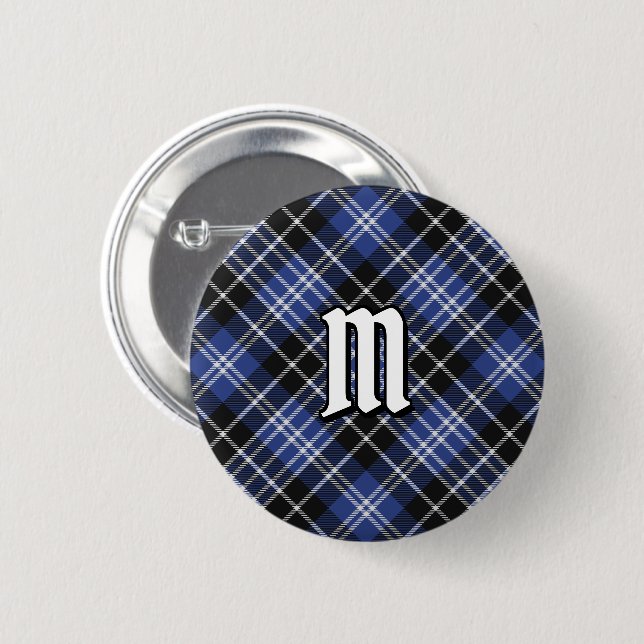 Macaron Rond 5 Cm Clan Clark Tartan (Devant & derrière)