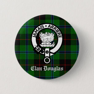 Macaron Rond 5 Cm Clan Douglas Tartan Crest