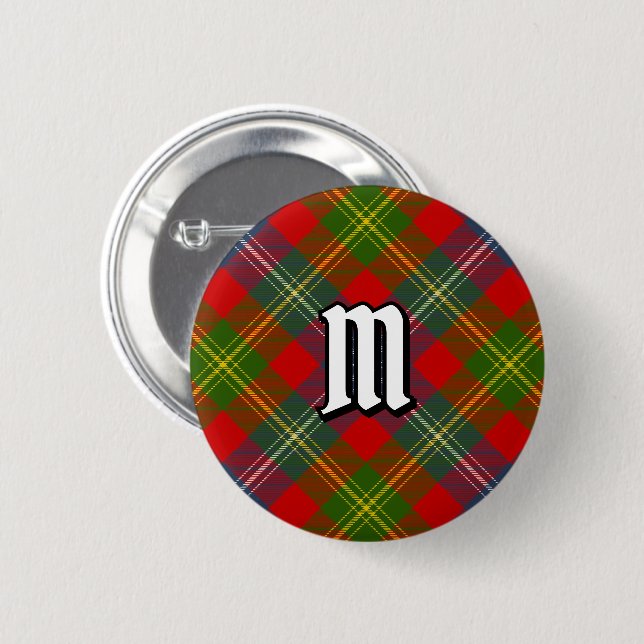 Macaron Rond 5 Cm Clan Forrester Tartan (Devant & derrière)