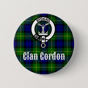 Macaron Rond 5 Cm Clan Gordon Tartan Crest