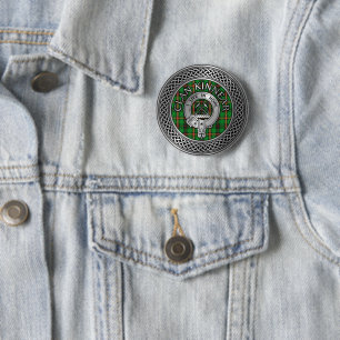 Macaron Rond 5 Cm Clan Kinnear Crest & Tartan Knot