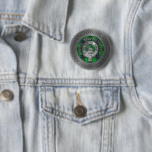 Macaron Rond 5 Cm Clan MacDonald Crest & Tartan Knot