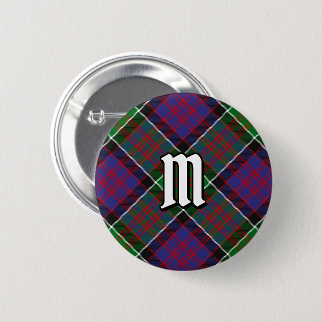 Macaron Rond 5 Cm Clan MacDonald de Clanranald Tartan Button (Devant & derrière)