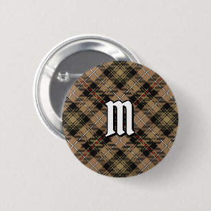 Macaron Rond 5 Cm Clan MacKenzie Chasse Brown Tartan Bouton