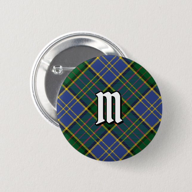 Macaron Rond 5 Cm Clan MacMillan Chasse Tartan (Devant & derrière)