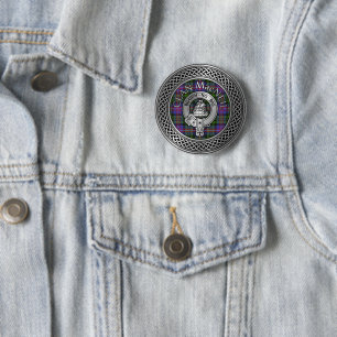 Macaron Rond 5 Cm Clan MacNeil Crest & Tartan Knot