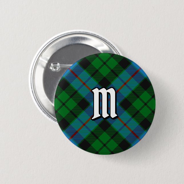 Macaron Rond 5 Cm Clan Morrison Chasse Tartan Bouton (Devant & derrière)