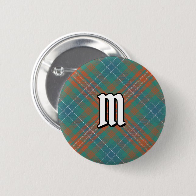 Macaron Rond 5 Cm Clan Wilson Ancienne Tartan (Devant & derrière)