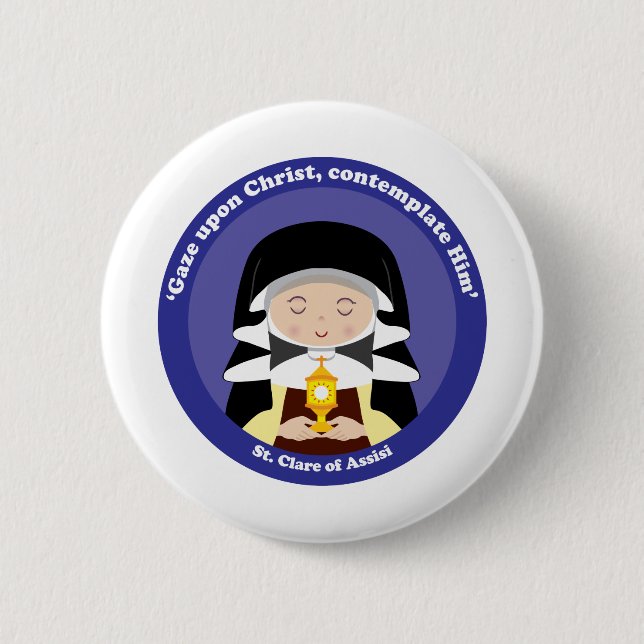 Macaron Rond 5 Cm Clare d'Assise (Devant)