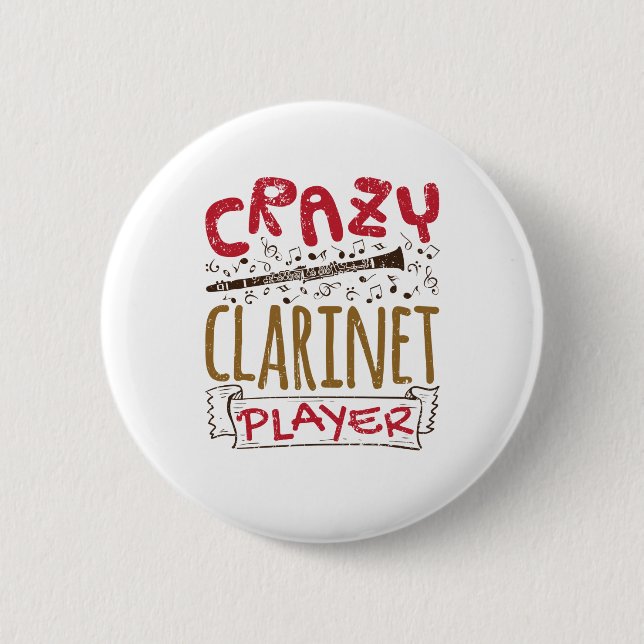 Macaron Rond 5 Cm Clarinet Joueur fou Clarinet Clarinetist (Devant)
