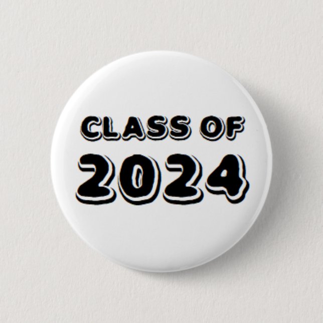 Macaron Rond 5 Cm classe de 2024 (Devant)