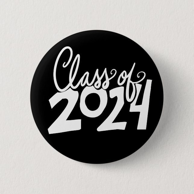 Macaron Rond 5 Cm Classe de 2024 Diplôme Open House Senior (Devant)