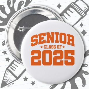 Macaron Rond 5 Cm Classe de 2025 Lycée Graduation Senior 2025