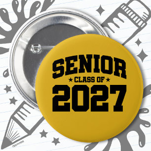 Macaron Rond 5 Cm Classe de 2027 Lycée Graduation Senior 2027