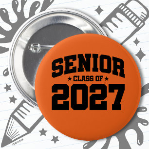 Macaron Rond 5 Cm Classe de 2027 Lycée Graduation Senior 2027