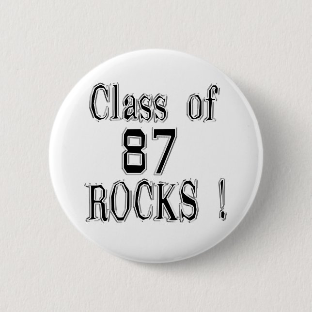 Macaron Rond 5 Cm Classe de '87 roches ! Bouton (Devant)