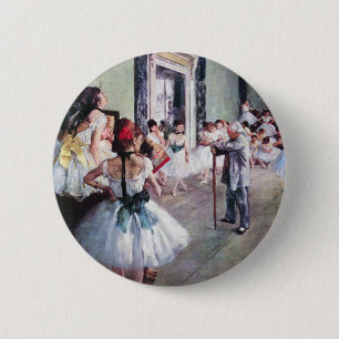 Macaron Rond 5 Cm Classe de danse par Edgar Degas, Ballet Art Vintag