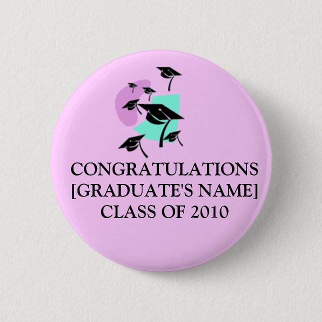MACARON ROND 5 CM CLASSE DE FÉLICITATIONS [LE NOM DU DIPLÔMÉ] DE (Devant)