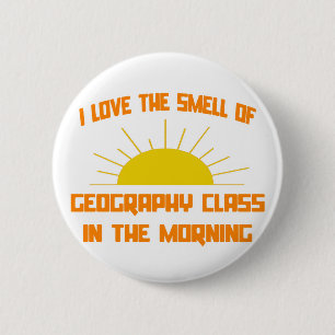 Macaron Rond 5 Cm Classe d'odeurs de géographie le matin