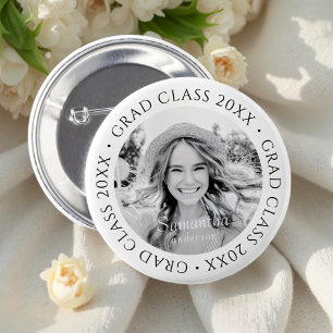 Macaron Rond 5 Cm Classe Grad de 20XX Simple moderne photo personnal