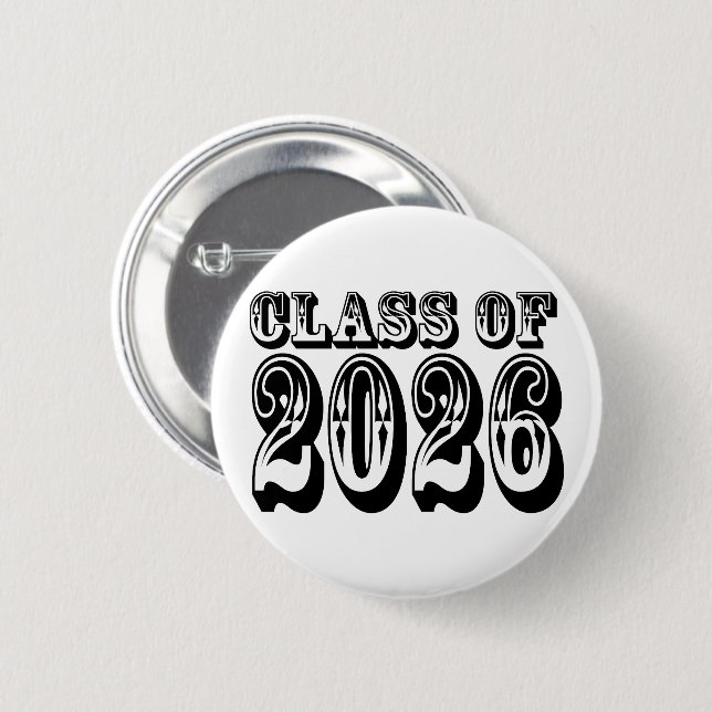 Macaron Rond 5 Cm Classe Ouest de 2026 Graduation (Devant & derrière)