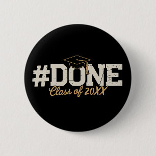 Macaron Rond 5 Cm Classe personnalisée de fin d'études en or Diplômé