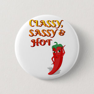 Macaron Rond 5 Cm Classé Sassy Et Hot Pepper Diva