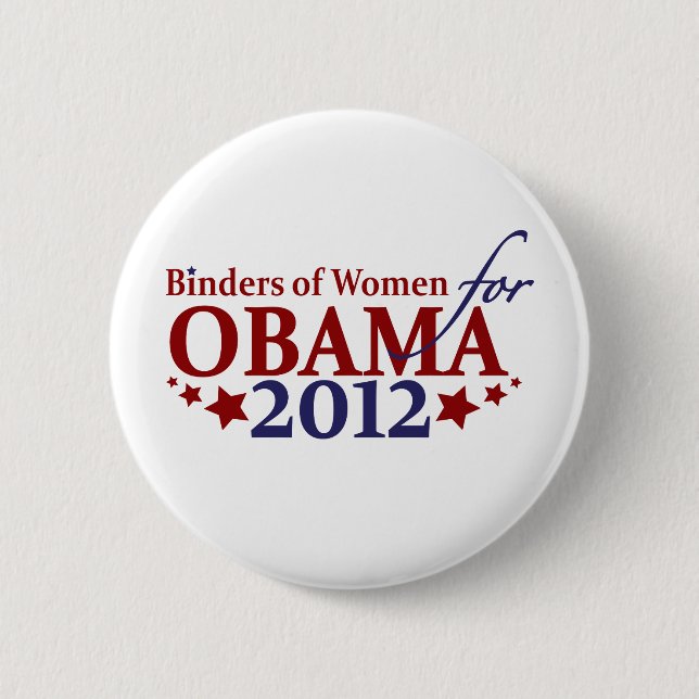 Macaron Rond 5 Cm Classeurs des femmes pour Obama 2012 (Devant)