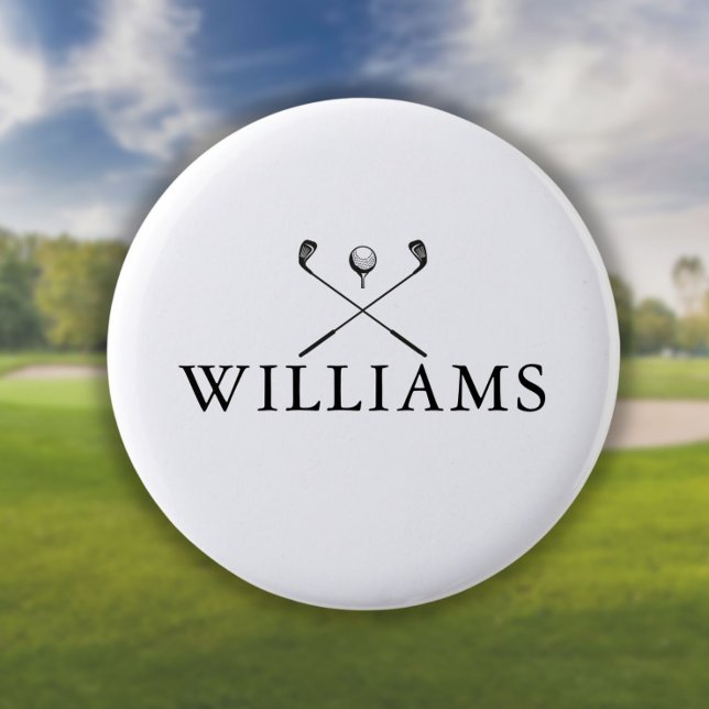 Macaron Rond 5 Cm Classic Nom Personnalisé Clubs de Golf (Créateur téléchargé)