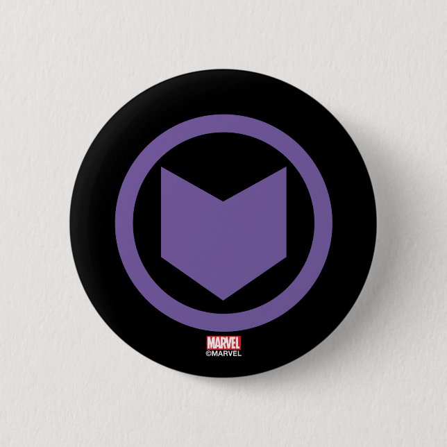 Macaron Rond 5 Cm Classique Avengers | Icône Flèche Hawkeye (Devant)