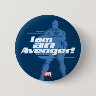 Macaron Rond 5 Cm Classiques Avengers Captain America "Je suis" Ar