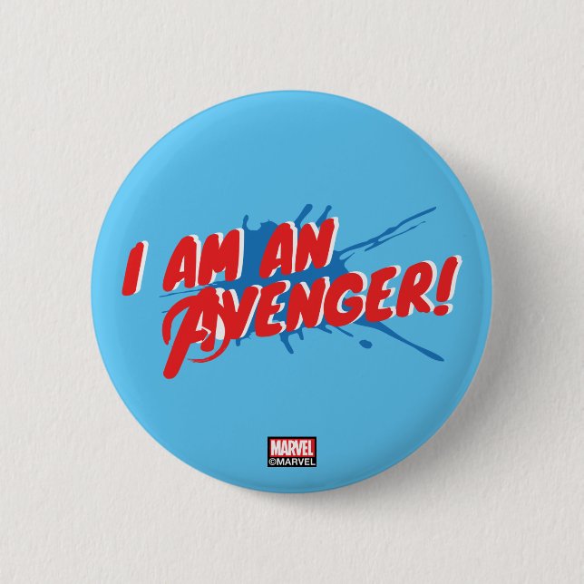 Macaron Rond 5 Cm Classiques Avengers | Graphique "Je suis un Vengeu (Devant)