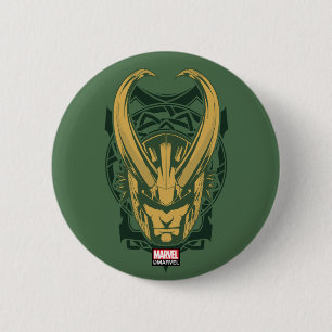 Macaron Rond 5 Cm Classiques Avengers   Graphique Loki Nordique