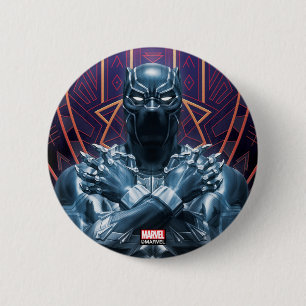 Macaron Rond 5 Cm Classiques Avengers   Salut de Black Panther