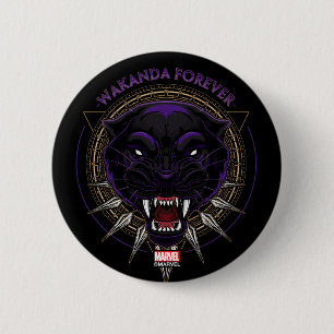 Macaron Rond 5 Cm Classiques des Avengers   Wakanda Forever Emblème 