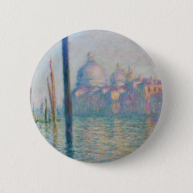 Macaron Rond 5 Cm Claude Monet Grand Canal Venise Italie Voyage (Devant)