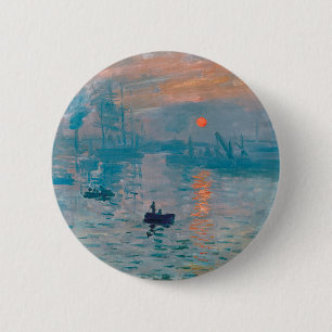 Macaron Rond 5 Cm Claude Monet Impression Soleil Levant Français