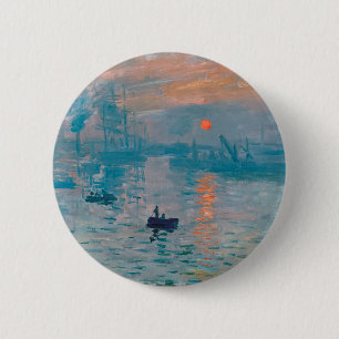 Macaron Rond 5 Cm Claude Monet Impression Sunrise Français