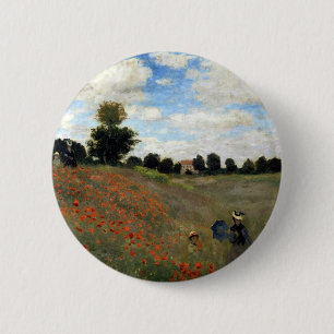 Macaron Rond 5 Cm Claude Monet - Les Coquelicots