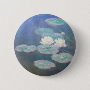 Macaron Rond 5 Cm Claude Monet - Nymphéas, Effet du soir