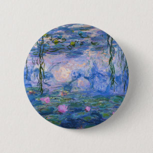 Macaron Rond 5 Cm Claude Monet - Nymphes d'eau