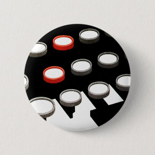 Macaron Rond 5 Cm Clavier de machine à écrire ancienne de style rétr